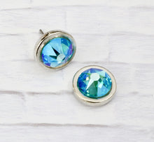 Load image into Gallery viewer, Petite Crystal Studs - Blue Zircon
