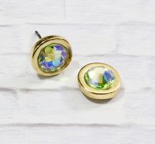Load image into Gallery viewer, Petite Crystal Studs - Peridot Shimmer
