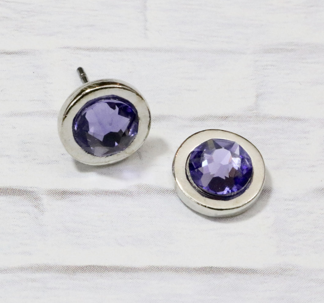 Petite Crystal Studs - Tanzanite