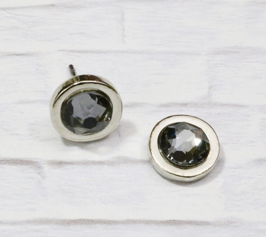 Petite Crystal Studs - Black Diamond
