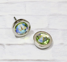 Load image into Gallery viewer, Petite Crystal Studs - Peridot Shimmer
