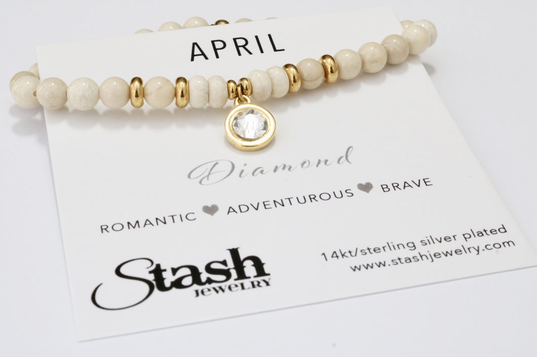 April Birthstone Bracelet - Diamond