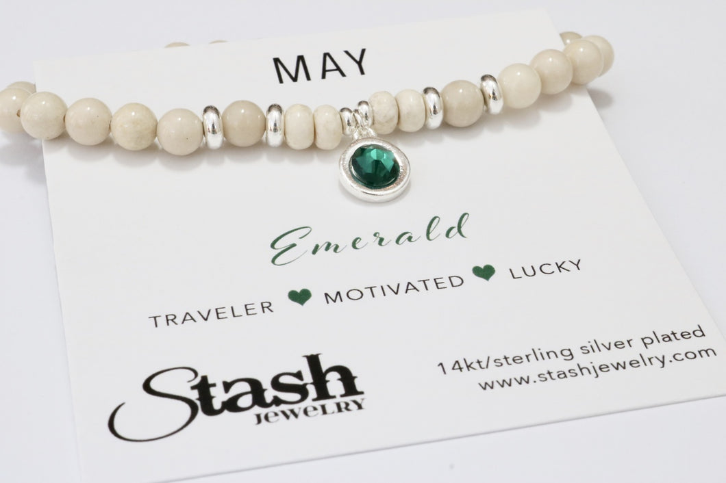 May Birthstone Bracelet - Emerald
