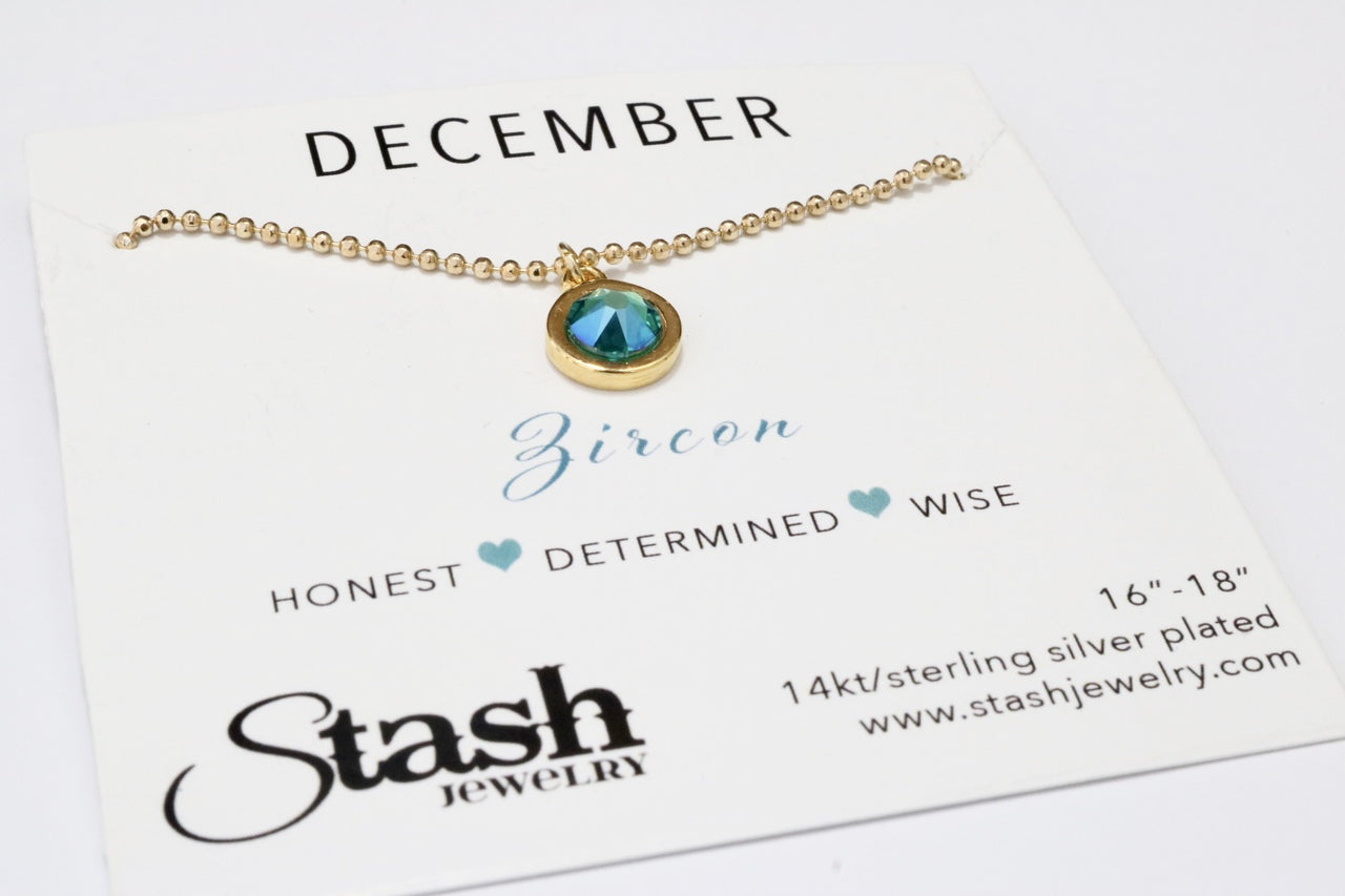 Zircon birthstone necklace discount